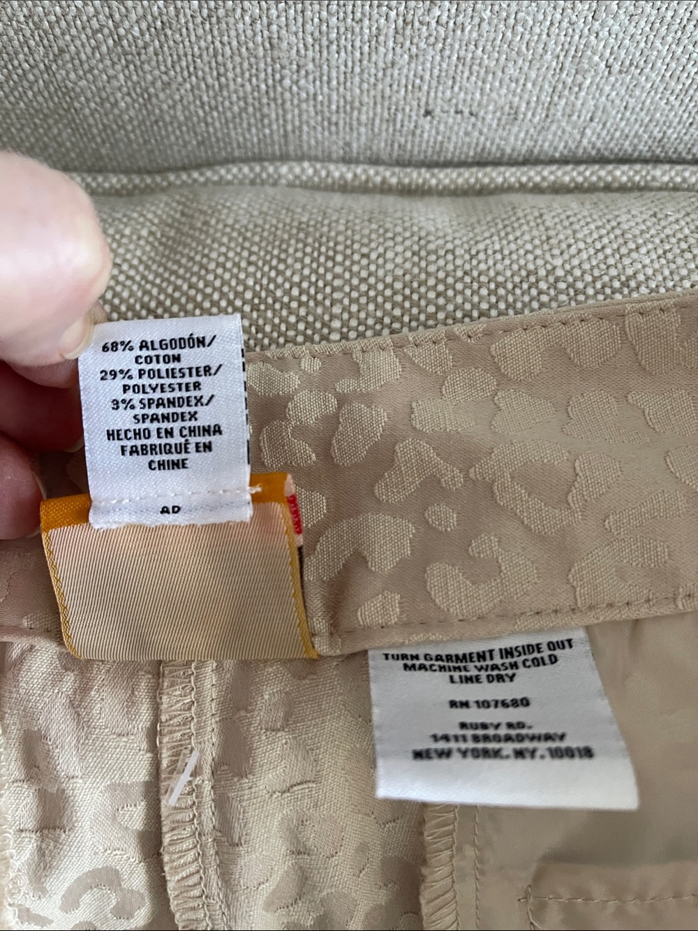 Ruby Rd. Cream Textured Straight-Leg Pants - Picture 8 of 8